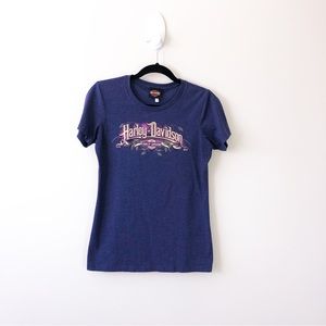 Harley Davidson Purple Short Sleeve T-Shirt Bowling Green KY Bikercore S/M